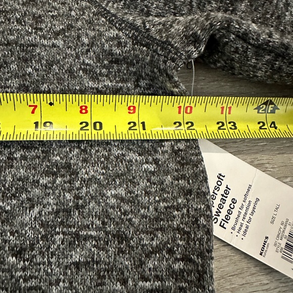 Men’s SONOMA Gray Black Long Sleeve Fleece Sweater Jacket, Size Large Tall. New! - Picture 6 of 12